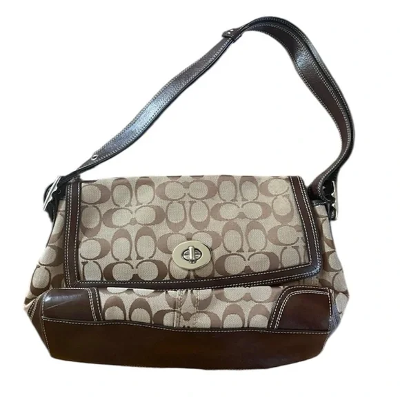 Coach Soho Signature Canvas Flap Shoulder Bag - Picture 11 of 16